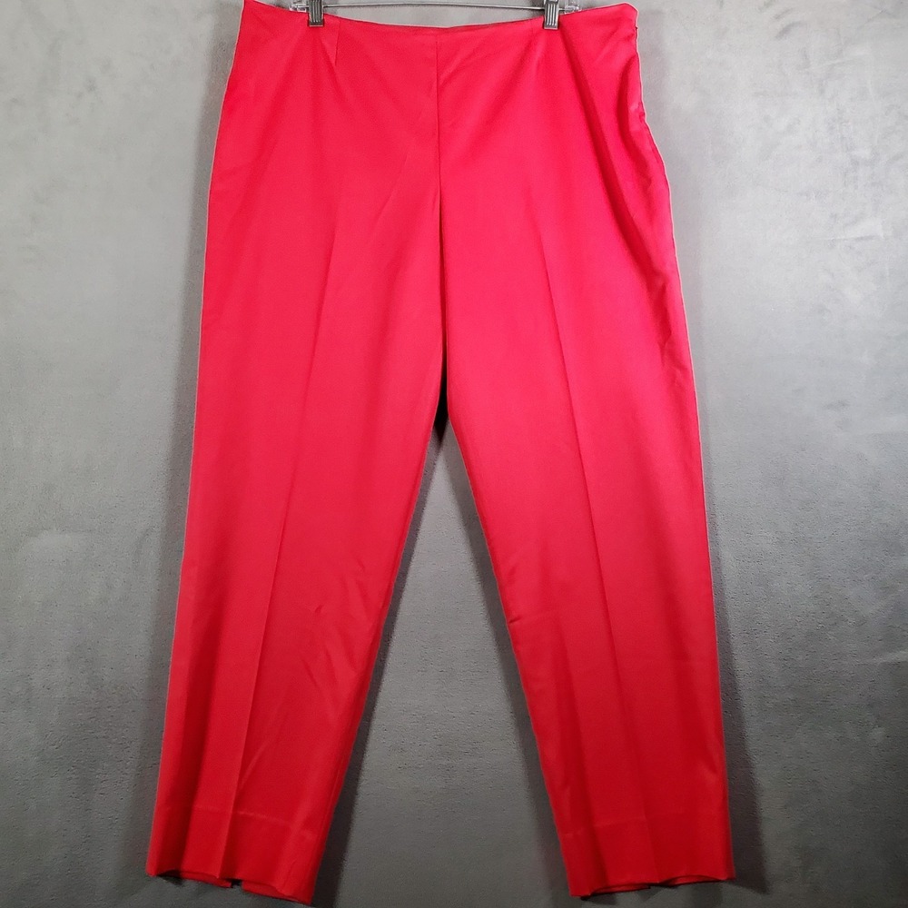 Peace of Cloth Pants Womens 16 Red Straight Leg Career Dress USA Made Classic